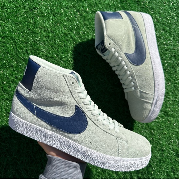 Nike Sb Zoom Blazer Mid Barely Green / Navy - Picture 2 of 13